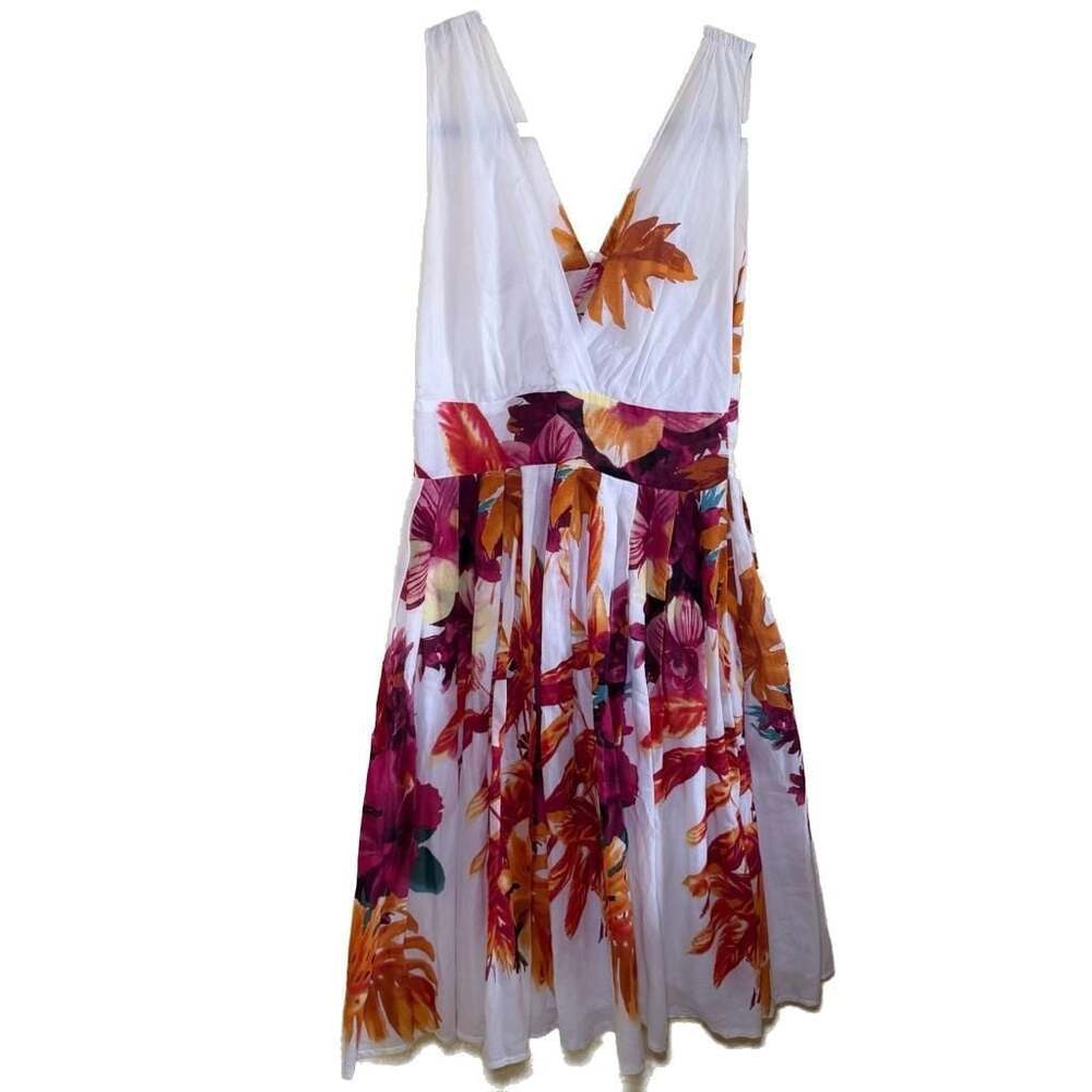 Xryeh Floral Print Sleeveless V-Neck Midi Dress Size M Y2K